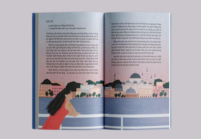  Một trang trong cuốn “The happiness passport – Hành trình tìm kiếm niềm vui qua 50 từ kỳ diệu”