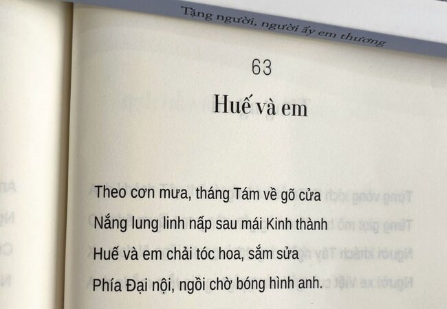  Trang 63 của Tập thơ “Tặng người, người ấy em thương”